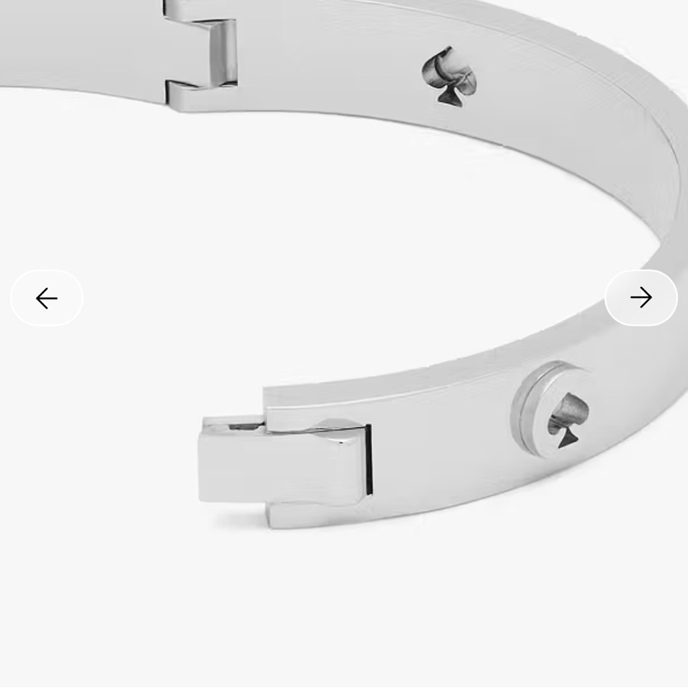 Kate Spade Spot The Spade Studded Hinged Bangle Silver NWT - Picture 4 of 7
